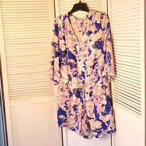 CAROLINA BELL FLORAL LONG SLEEVE SZ10 ROMPERS SHORTS SZ10